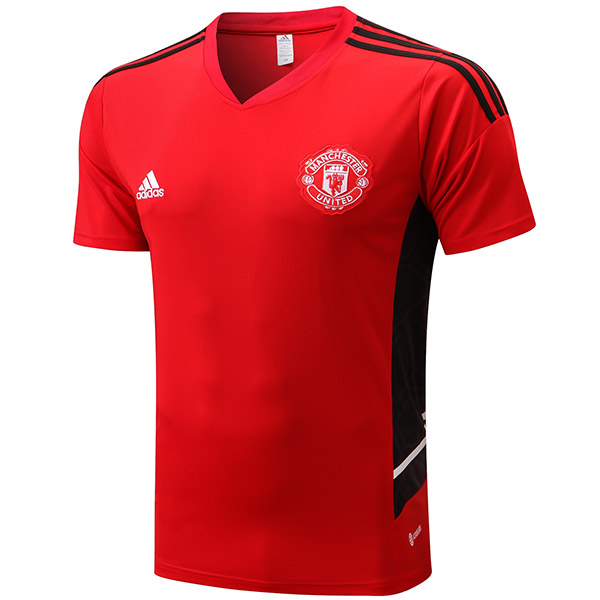 Manchester United maglia da allenamento uniforme da calcio da uomo maglia da calcio manica corta sport top t-shirt rossa 2022-2023